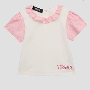 Versace Kids Pink and White Short Sleeve Tee